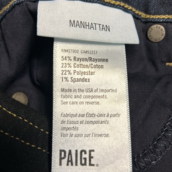 Paige Manhattan Dark Wash Jean - Picture 4 of 15
